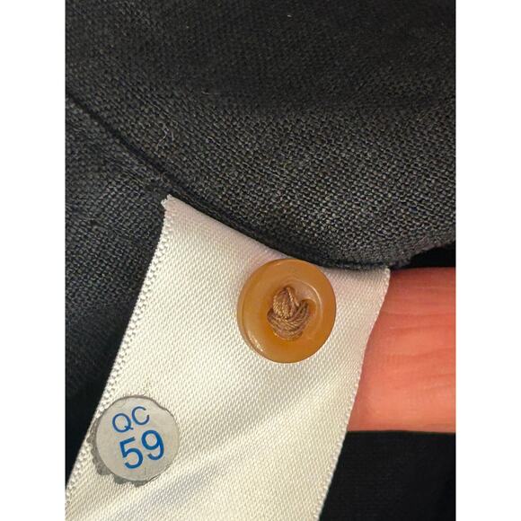 Everlane Black 100% Linen Button Front Picnic Cropped Sleeveless Top Shirt 8 M - Picture 5 of 8